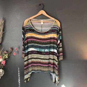 American Rag Tunic Multi Color Print Sz S